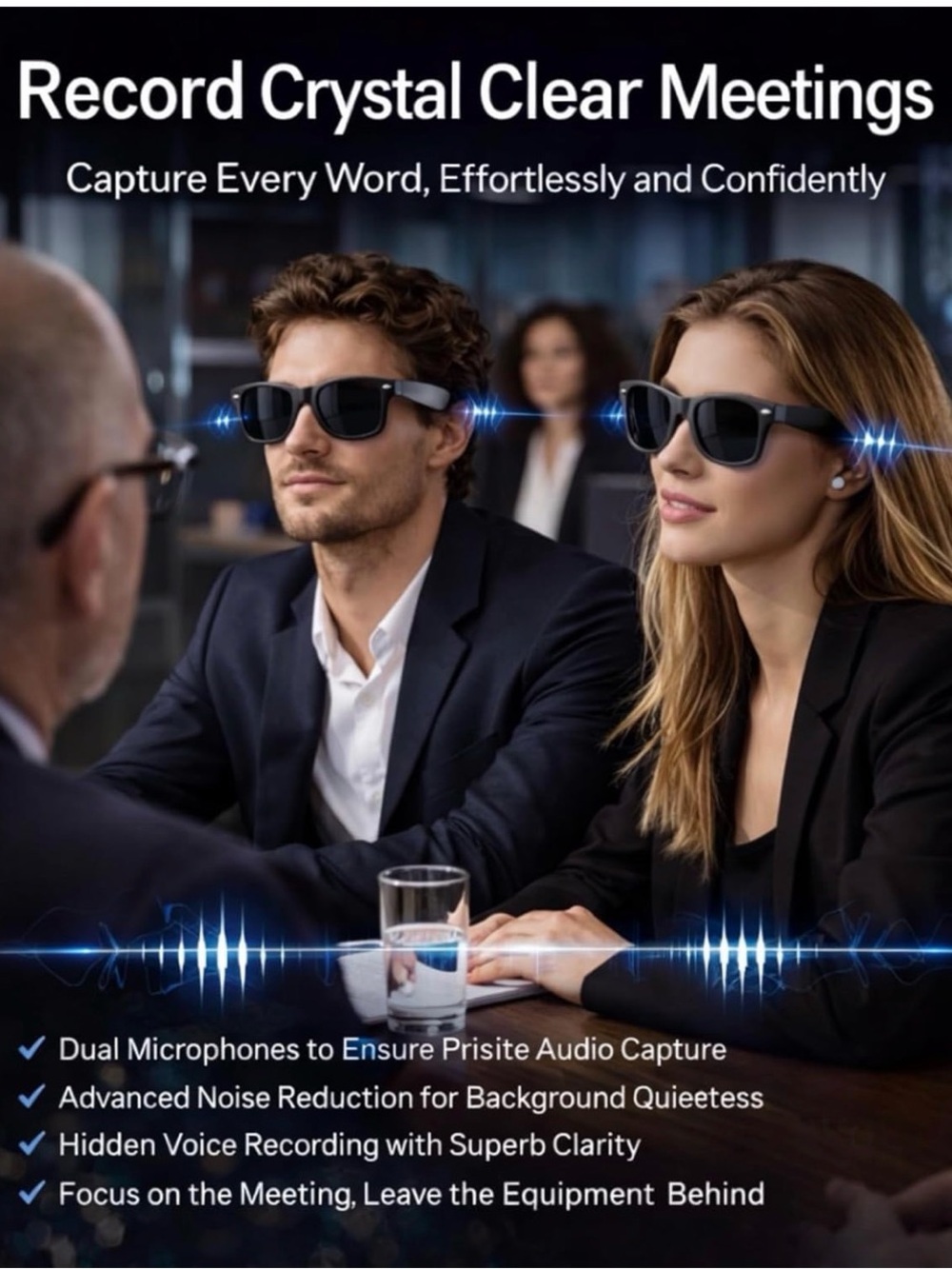 AI Smart Glasses Sunglasses in Black - Picture 6 of 10
